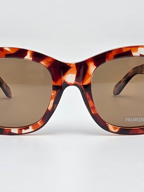 Quay Australia After Hours Tortoise Frame Polarized Brown Cat Eye Sunglasses main image 14